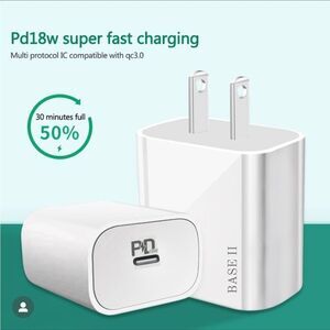 🔋New! 18W Fast charger USB-C 30 minute phone charge time🔋